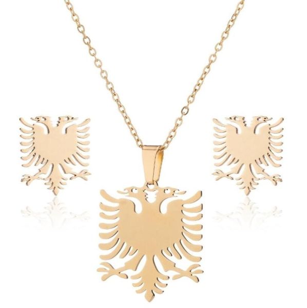 earrings & necklace punk albanian flag shaped metal jewelry men and women earring set, Silver
earrings & necklace punk albanian flag shaped metal jewelry men and women earring set, Silver