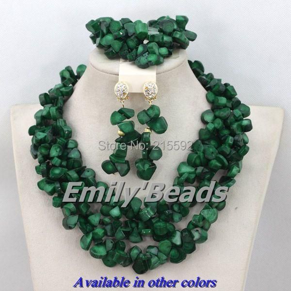 earrings & necklace nigerian green coral beads jewelry sets african costume wedding christmas cj322, Silver
earrings & necklace nigerian green coral beads jewelry sets african costume wedding christmas cj322, Silver