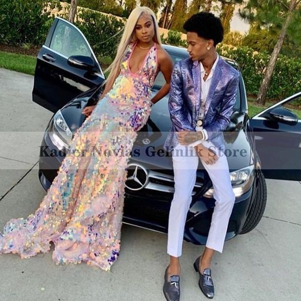 long black women's glitter mermaid prom dresses halter backless high school evening club birthday party dress vestido de fiesta, White;black
long black women's glitter mermaid prom dresses halter backless high school evening club birthday party dress vestido de fiesta, White;black
