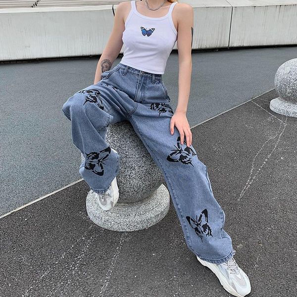 women's jeans high waist push up with buttons ladies waisted wide leg pants plus size trousers, Blue
women's jeans high waist push up with buttons ladies waisted wide leg pants plus size trousers, Blue