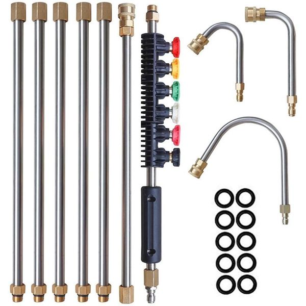 pressure washer extension wand, upgrade power lance with 5 spray nozzle tips,cleaner attachment curved rod water gun & snow foam
pressure washer extension wand, upgrade power lance with 5 spray nozzle tips,cleaner attachment curved rod water gun & snow foam