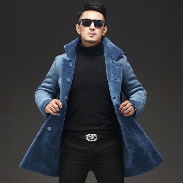 men's leather & faux real sheep shearling fur coat winter jacket men wool coats mens double-side wear suede jackets l18-7205 my1457, Black
men's leather & faux real sheep shearling fur coat winter jacket men wool coats mens double-side wear suede jackets l18-7205 my1457, Black
