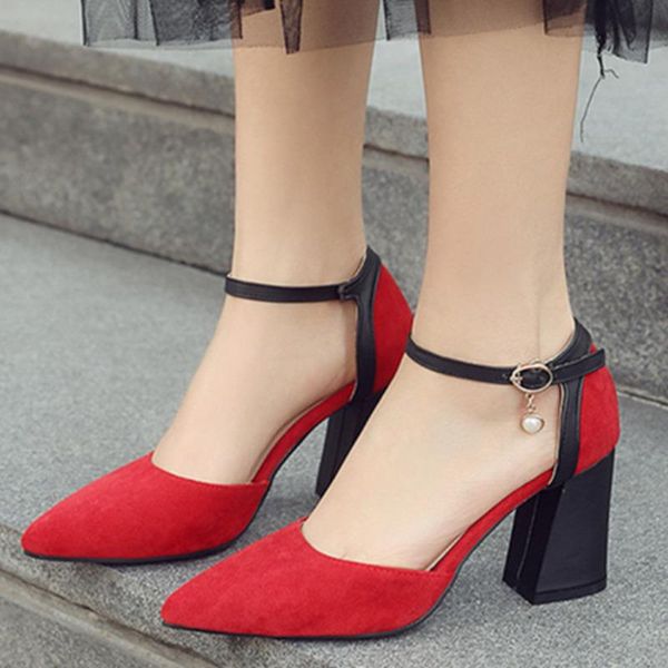 women sandals summer black red pink shoes pointed toe thick medium heels leisure party dress large size 43
women sandals summer black red pink shoes pointed toe thick medium heels leisure party dress large size 43
