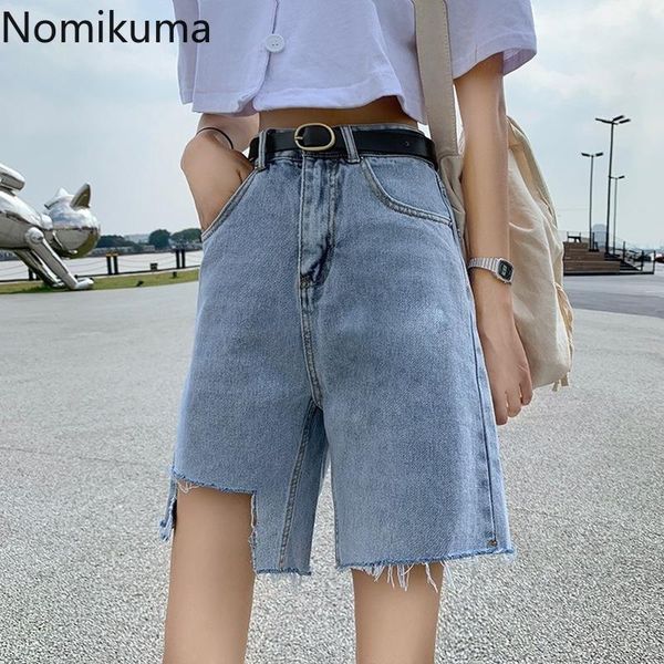 women's jeans nomikuma straight edge high waist shorts hole solid color short denim pants casual pantalones 2021 summer 3b322, Blue
women's jeans nomikuma straight edge high waist shorts hole solid color short denim pants casual pantalones 2021 summer 3b322, Blue