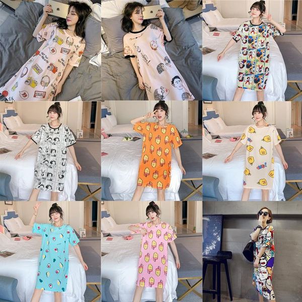 women's sleepwear summer nightgowns for women fashion atoff home soft milk silk nightshirts pjs satin nightdress, Black;red
women's sleepwear summer nightgowns for women fashion atoff home soft milk silk nightshirts pjs satin nightdress, Black;red