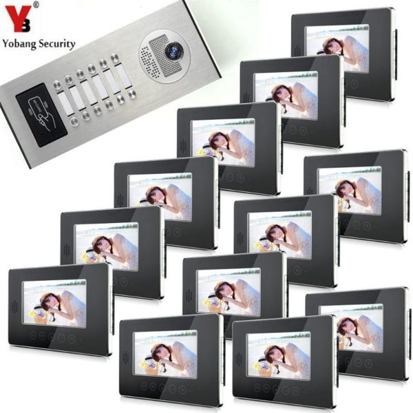 yobang security access control 7inch color screen ir doorbell camera visual home video intercom for 12 apartment system door phones
yobang security access control 7inch color screen ir doorbell camera visual home video intercom for 12 apartment system door phones