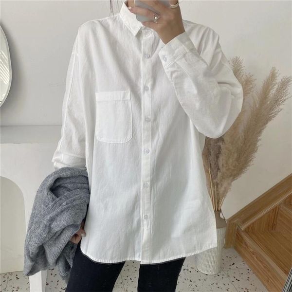 women's blouses & shirts simple solid basic washed bottoming shirt elegant fashion minimalist classic fall all-match chic 2021 casual, White
women's blouses & shirts simple solid basic washed bottoming shirt elegant fashion minimalist classic fall all-match chic 2021 casual, White
