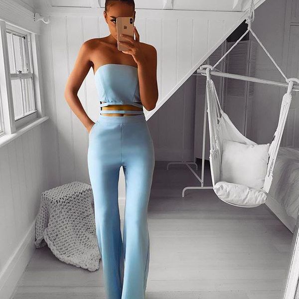 women's jumpsuits & rompers 2021 arrival women strapless elegant sky blue bandage jumpsuit celebrity evening party bodycon, Black;white
women's jumpsuits & rompers 2021 arrival women strapless elegant sky blue bandage jumpsuit celebrity evening party bodycon, Black;white