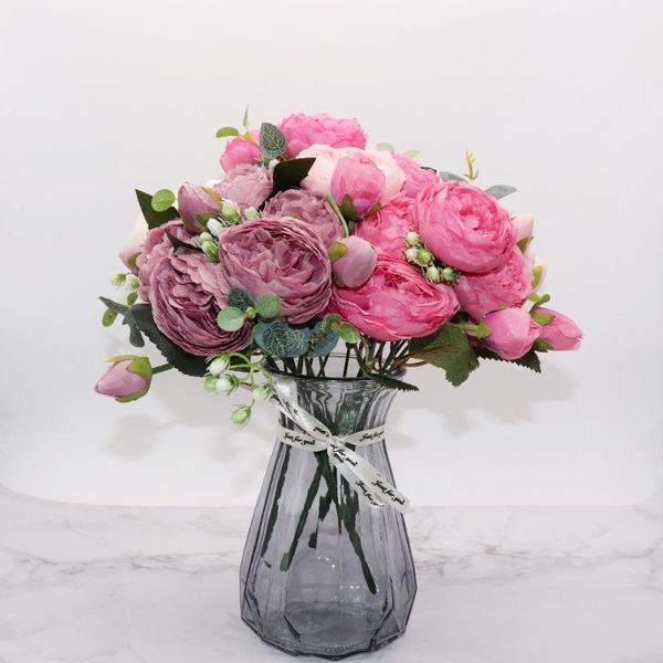 decorative flowers & wreaths 30cm rose pink silk peony artificial bouquet 5 big head and 4 bud fake for home wedding decoration indoor
decorative flowers & wreaths 30cm rose pink silk peony artificial bouquet 5 big head and 4 bud fake for home wedding decoration indoor