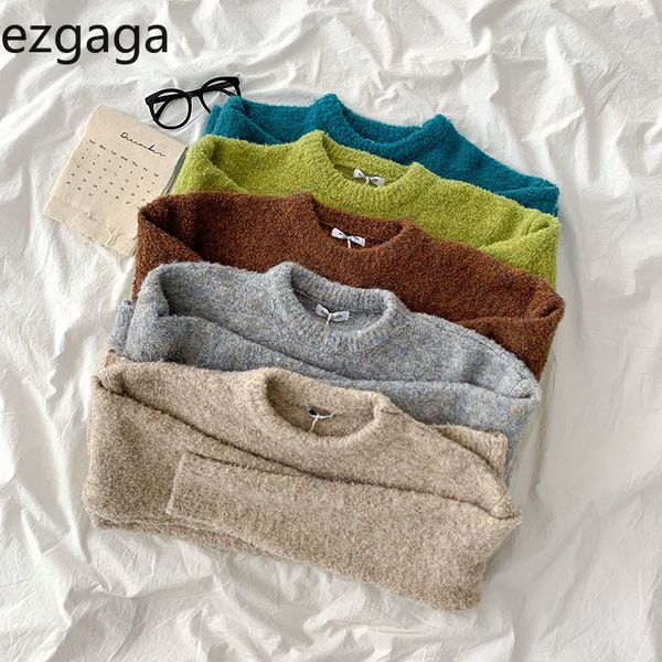 ezgaga streetwear sweater women autumn winter new korean fashion o-neck loose outwear solid warm pullover ladies 210430, White;black
ezgaga streetwear sweater women autumn winter new korean fashion o-neck loose outwear solid warm pullover ladies 210430, White;black