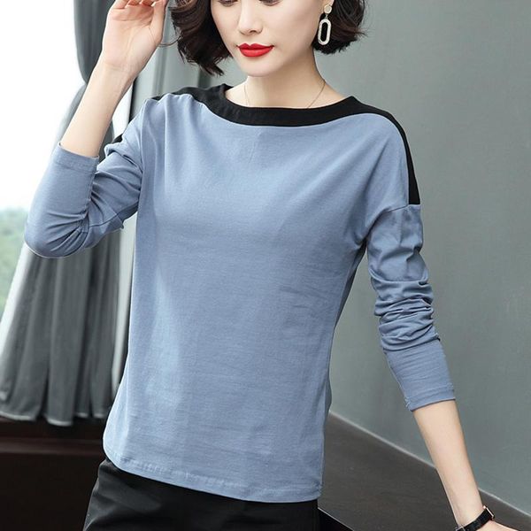 women's t-shirt shintimes contrast color t shirt women 2021 cotton slash neck patchwork womens tshirt long sleeve casual tee femme, White
women's t-shirt shintimes contrast color t shirt women 2021 cotton slash neck patchwork womens tshirt long sleeve casual tee femme, White
