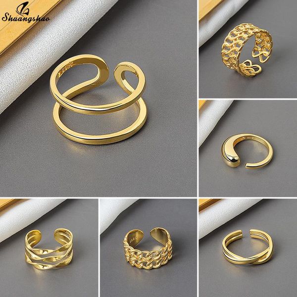 cluster rings shuangshuo geometric double line adjustable cocktail for women girls trendy wedding jewelry open wire band ring party gift, Golden;silver
cluster rings shuangshuo geometric double line adjustable cocktail for women girls trendy wedding jewelry open wire band ring party gift, Golden;silver