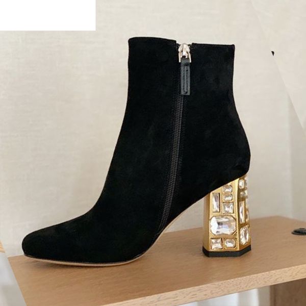 boots luxurious rhinestone chunky high heel short boots women suede square toe ankle runway autumn winter shoes zapatos mujer wlzg, Black
boots luxurious rhinestone chunky high heel short boots women suede square toe ankle runway autumn winter shoes zapatos mujer wlzg, Black