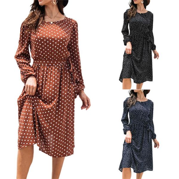casual dresses hirigin dot print mid-length dress round collar long puff sleeve summer autumn female backless high waist bandage 2021, Black;gray
casual dresses hirigin dot print mid-length dress round collar long puff sleeve summer autumn female backless high waist bandage 2021, Black;gray