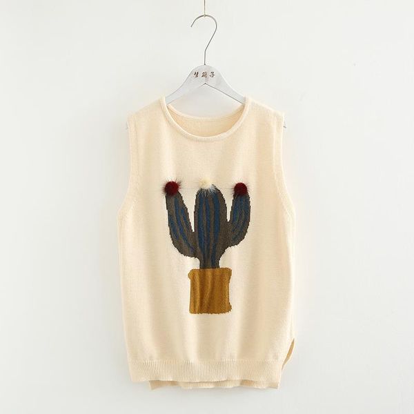 women's sweaters small fresh childlike cactus vest o-neck sweater autumn winter 2108 mori girl, White;black
women's sweaters small fresh childlike cactus vest o-neck sweater autumn winter 2108 mori girl, White;black