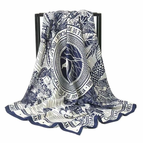 scarves silk scarf women foulard 90*90cm headscarf soft neckerchief lady shawl wrap muffler bandanna female print hijabs, Blue;gray
scarves silk scarf women foulard 90*90cm headscarf soft neckerchief lady shawl wrap muffler bandanna female print hijabs, Blue;gray