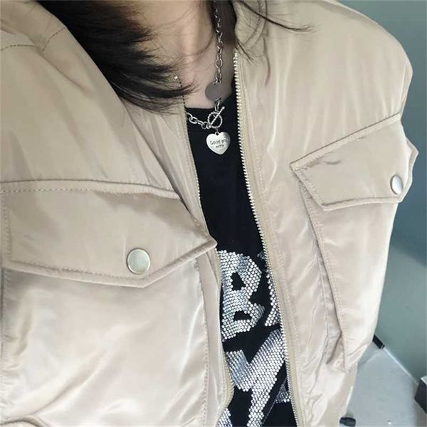 yiciya autumn short baseball women's khaki zipper pockets jakets casual loose basic jacket veste bomber coat female outwear 211112, Black;brown
yiciya autumn short baseball women's khaki zipper pockets jakets casual loose basic jacket veste bomber coat female outwear 211112, Black;brown