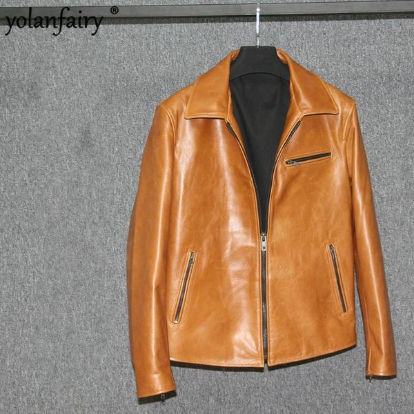 men's leather & faux genuine jacket men spring autumn cow plus size brown coat fashion 5xl chaqueta cuero hombre pph342, Black
men's leather & faux genuine jacket men spring autumn cow plus size brown coat fashion 5xl chaqueta cuero hombre pph342, Black