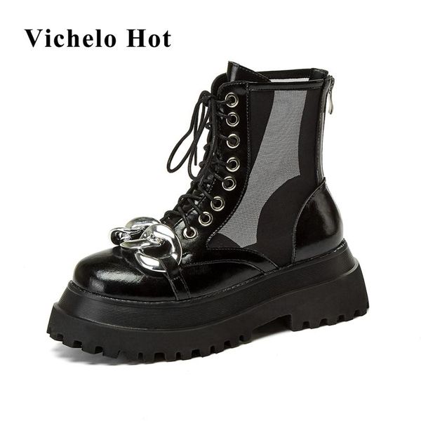 vichelo 2021 split leather high heels platform metal brand mature breathable zip concise office lady ankle summer boots l05, Black
vichelo 2021 split leather high heels platform metal brand mature breathable zip concise office lady ankle summer boots l05, Black
