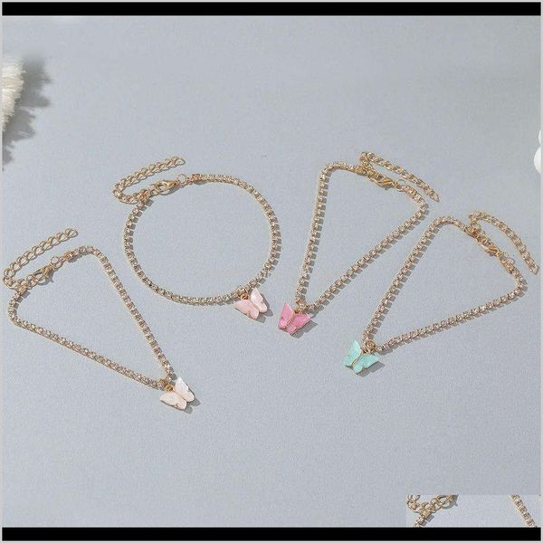 anklets jewelry drop delivery 2021 creative shining rhinestone chain classic butterfly pendant womens trendy beach foot ornament iokux, Red;blue 
anklets jewelry drop delivery 2021 creative shining rhinestone chain classic butterfly pendant womens trendy beach foot ornament iokux, Red;blue