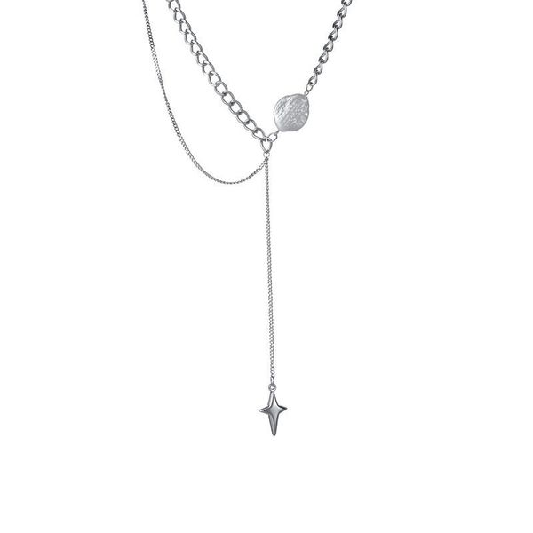 pendant necklaces stainless steel baroque pearl necklace for women 4-pointed star metal clavicle chain sliver color double, Silver
pendant necklaces stainless steel baroque pearl necklace for women 4-pointed star metal clavicle chain sliver color double, Silver
