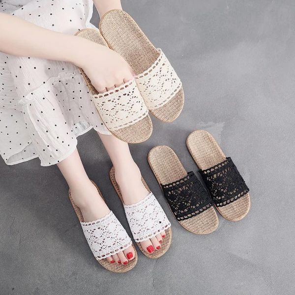 slippers apanzu summer women's lace home linen indoor antiskid wooden floor quiet small fragrance holding shoes girl's sandals, Black
slippers apanzu summer women's lace home linen indoor antiskid wooden floor quiet small fragrance holding shoes girl's sandals, Black