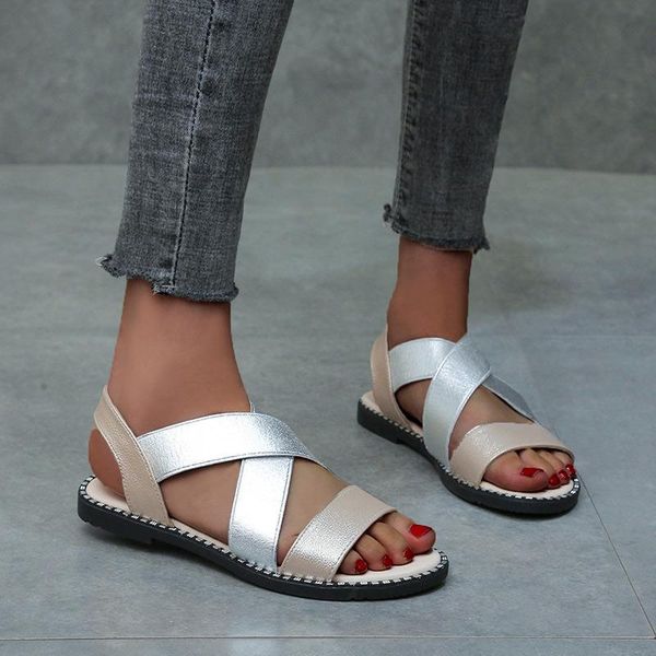 sandals women flat open toe shoes woman classic elastic band ladies slip on women's gold leather sewing rome female summer 2021, Black
sandals women flat open toe shoes woman classic elastic band ladies slip on women's gold leather sewing rome female summer 2021, Black