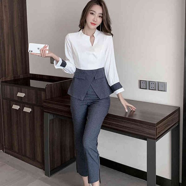pants occupation 2-piece suits women 2021 spring elegant sleeve crop & simple long pants ol work business set, White
pants occupation 2-piece suits women 2021 spring elegant sleeve crop & simple long pants ol work business set, White