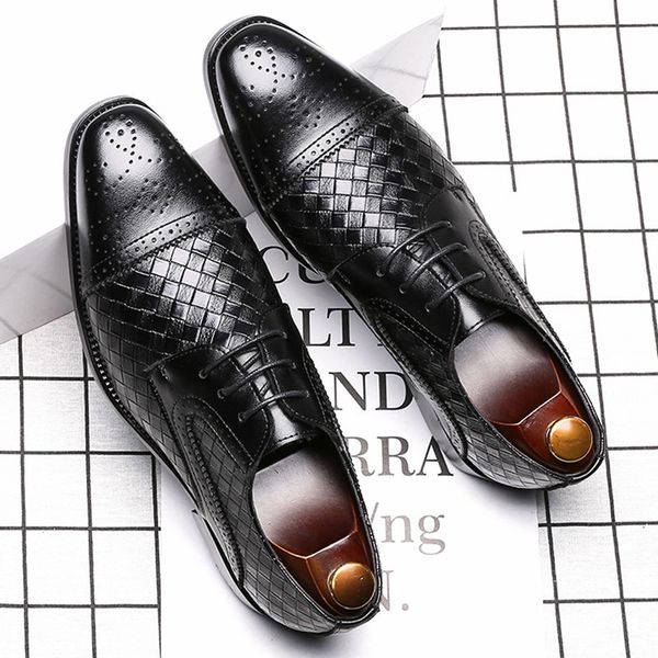 464748 size summer mens leather shoes embossed business formal wear pointed toe shoes lace up casual plaid professional plus size mens shoes, Black
464748 size summer mens leather shoes embossed business formal wear pointed toe shoes lace up casual plaid professional plus size mens shoes, Black