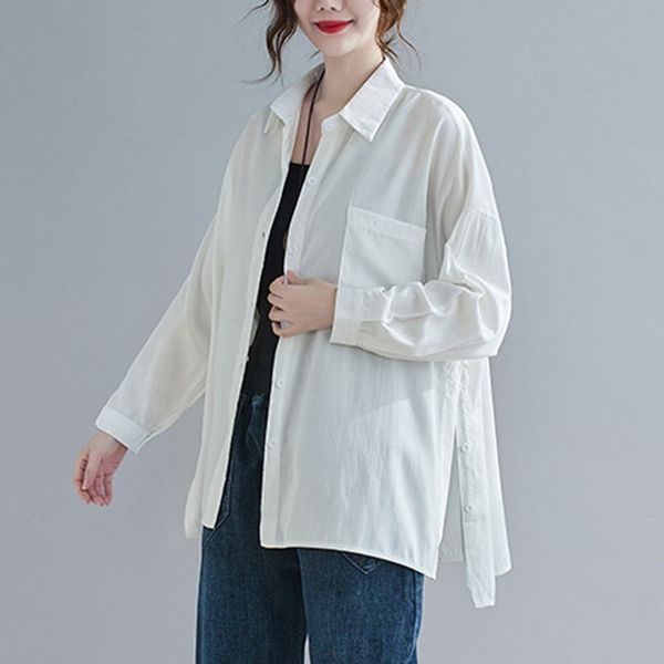 oversized women cotton casual shirts new arrival spring simple style solid color loose female long sleeve s3287 210412, White
oversized women cotton casual shirts new arrival spring simple style solid color loose female long sleeve s3287 210412, White