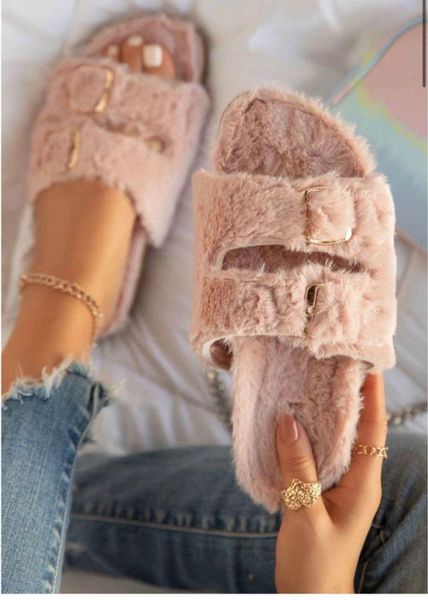 house women furry slippers winter soft faux fur warm flats rubber sole non slip home slides luxury casual shoes ladies female, Black
house women furry slippers winter soft faux fur warm flats rubber sole non slip home slides luxury casual shoes ladies female, Black