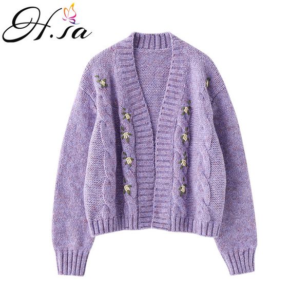 h.sa women casual and cardigans open stitch floral embroidery streetwear chic purple sweet knit sweater poncho 210417, White;black
h.sa women casual and cardigans open stitch floral embroidery streetwear chic purple sweet knit sweater poncho 210417, White;black