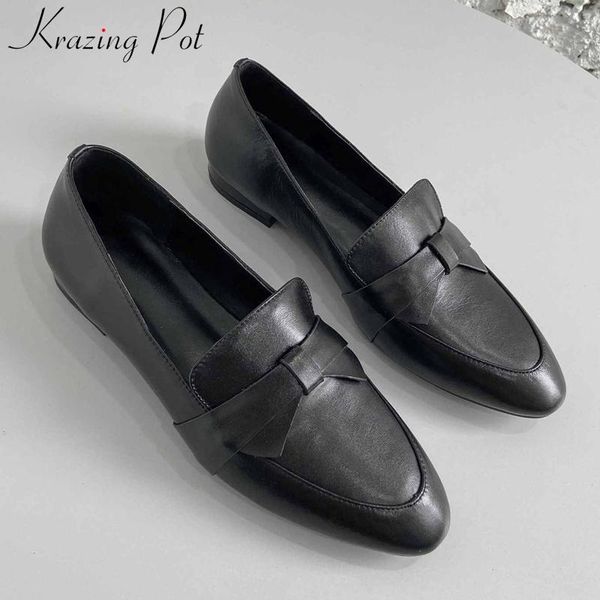 dress shoes krazing pot korean style super soft natural leather slip on loafers round toe low heels basic daily wear women pumps l86, Black
dress shoes krazing pot korean style super soft natural leather slip on loafers round toe low heels basic daily wear women pumps l86, Black