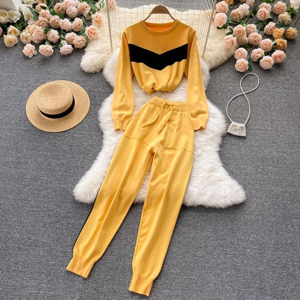 women's two piece pants amolapha 2021 spring arrived women sweater jogger suit loose casual trousers 2pcs knitted sportwear set, White
women's two piece pants amolapha 2021 spring arrived women sweater jogger suit loose casual trousers 2pcs knitted sportwear set, White