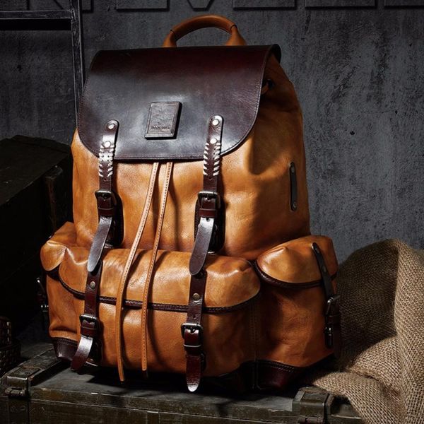 backpack luxury cow leather large capacity man travel mountaineering handmade bag drawstring multiple pockets daypack
backpack luxury cow leather large capacity man travel mountaineering handmade bag drawstring multiple pockets daypack