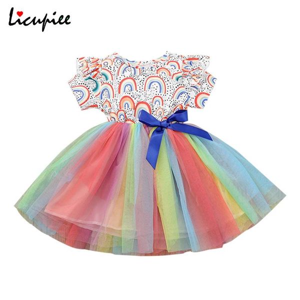 1-4 years sleeveless baby girl short-sleeved dress with mesh stitching, bow decoration rainbow print ruffle summer clothing girl's dres, Red;yellow
1-4 years sleeveless baby girl short-sleeved dress with mesh stitching, bow decoration rainbow print ruffle summer clothing girl's dres, Red;yellow