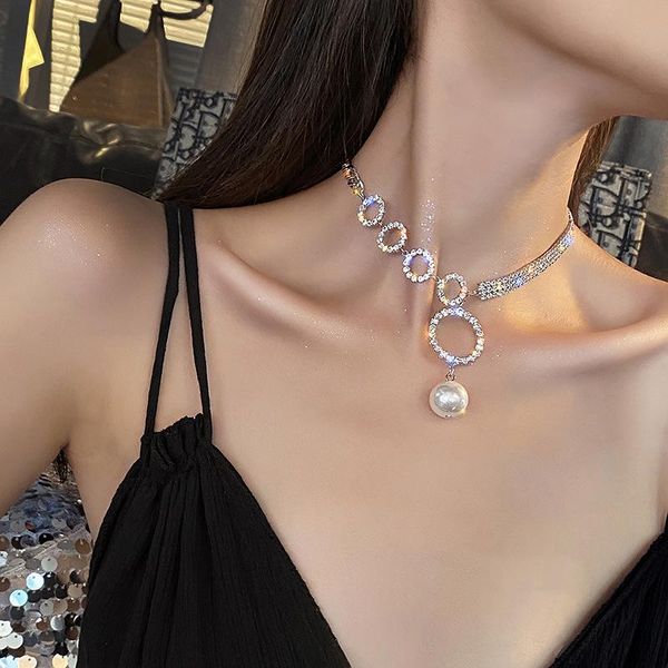 chains necklace choker chain zircon encrusted clavicle with pendant high level design for women, Silver
chains necklace choker chain zircon encrusted clavicle with pendant high level design for women, Silver