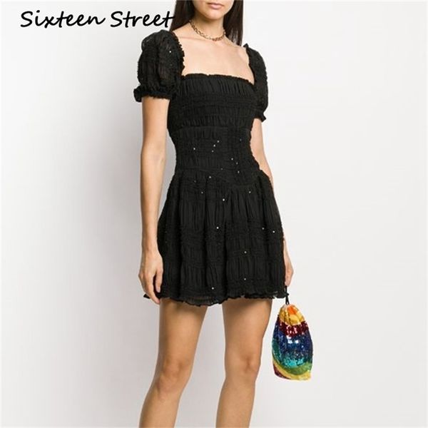 black solid chiffon dresses woman square neck short puff sleeve sequin embroidery casual fashion mini dress runway 210603, Black;gray
black solid chiffon dresses woman square neck short puff sleeve sequin embroidery casual fashion mini dress runway 210603, Black;gray