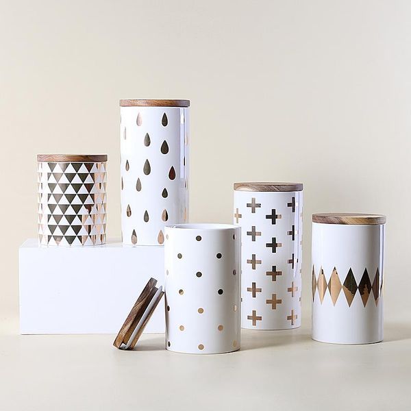 decorative objects & figurines nordic creative solid wood lid gold ceramic storage pot sealed can kitchen tea coffee
decorative objects & figurines nordic creative solid wood lid gold ceramic storage pot sealed can kitchen tea coffee