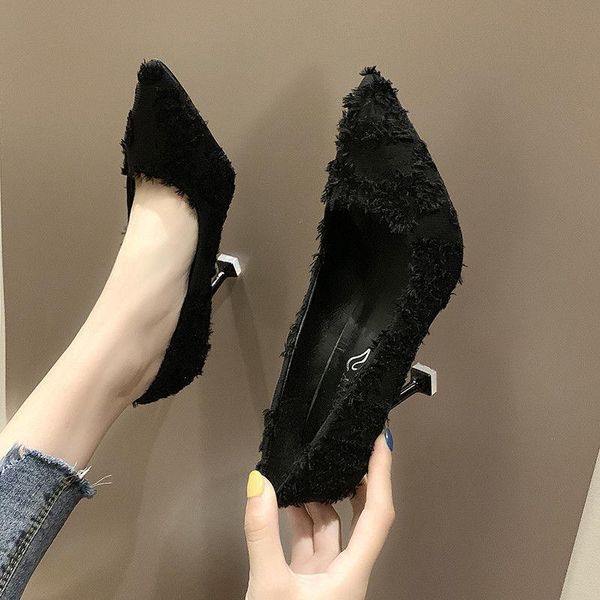 dress shoes 2021 women's high heels suede pointed thin heel wedding party fringed lace shallow mouth anti slip size 34-39, Black
dress shoes 2021 women's high heels suede pointed thin heel wedding party fringed lace shallow mouth anti slip size 34-39, Black