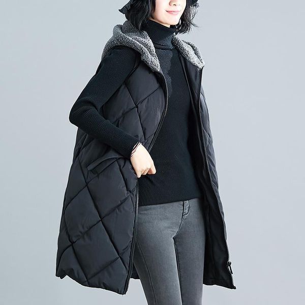 women's vests women warm cotton padded puffer sleeveless parkas jacket female waistcoats tank ladies lining hooded outerwear q220, Black;white
women's vests women warm cotton padded puffer sleeveless parkas jacket female waistcoats tank ladies lining hooded outerwear q220, Black;white