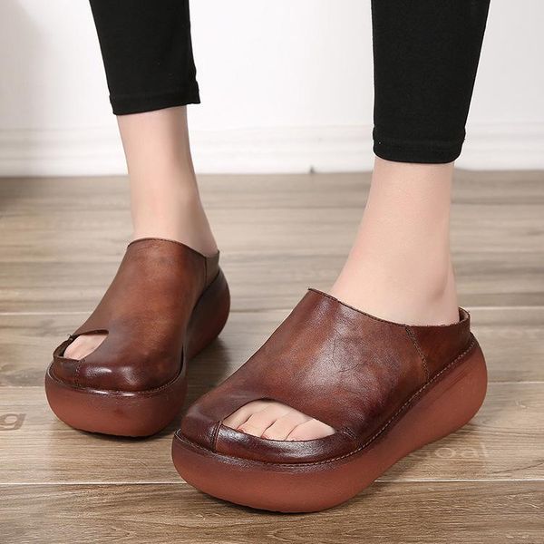 slipper woman genuine leather leisure manual sandals increase women's shoes slippers, Black
slipper woman genuine leather leisure manual sandals increase women's shoes slippers, Black