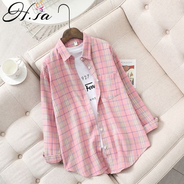 hsa fashion women plaid shirt chic checked blouse long sleeve female casual print shirts loose cotton blusas spring 210417, White
hsa fashion women plaid shirt chic checked blouse long sleeve female casual print shirts loose cotton blusas spring 210417, White