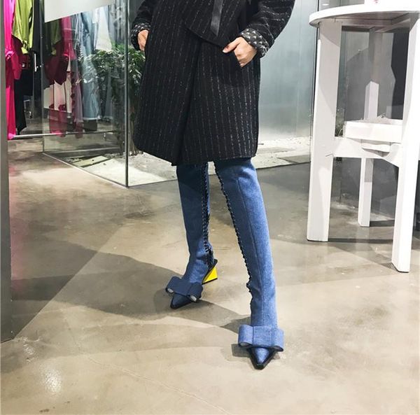 boots women lace up strange heels bow-knot long booties cross strap over-knee runway black blue thigh high woman
boots women lace up strange heels bow-knot long booties cross strap over-knee runway black blue thigh high woman