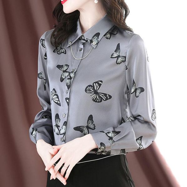women's blouses & shirts imitation silk shirt ladies 2021 spring and autumn fashion floral long-sleeved design sense niche light mature, White
women's blouses & shirts imitation silk shirt ladies 2021 spring and autumn fashion floral long-sleeved design sense niche light mature, White