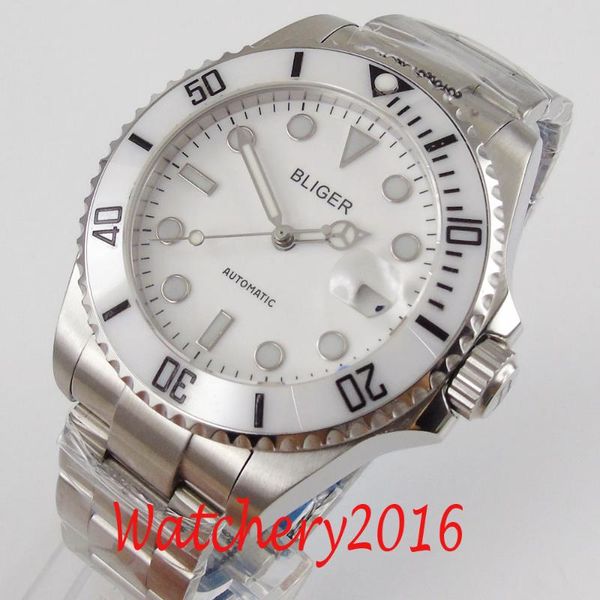 wristwatches bliger black dial sapphire date luminous miyota automatic movement men's watches, Slivery;brown
wristwatches bliger black dial sapphire date luminous miyota automatic movement men's watches, Slivery;brown