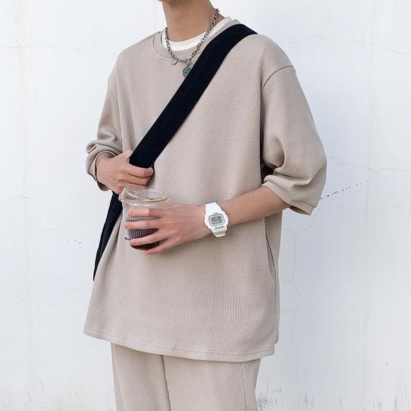 men's tracksuits men clothing 2021 summer casual sports two-piece set of youth korean fashion five-point short-sleeved t-shirt trousers, Gray
men's tracksuits men clothing 2021 summer casual sports two-piece set of youth korean fashion five-point short-sleeved t-shirt trousers, Gray