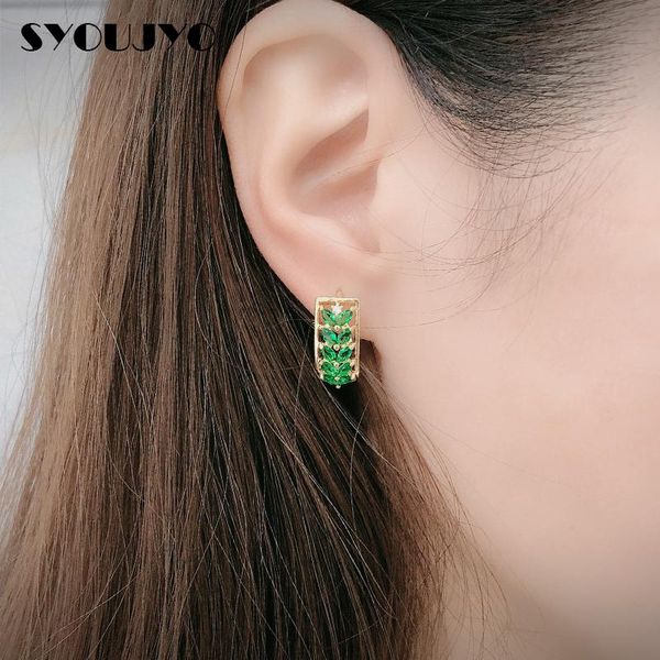 hoop & huggie syoujyo natural green zircon earrings for women with gold plated wedding vintage trendy statement fine jewelry, Golden;silver
hoop & huggie syoujyo natural green zircon earrings for women with gold plated wedding vintage trendy statement fine jewelry, Golden;silver