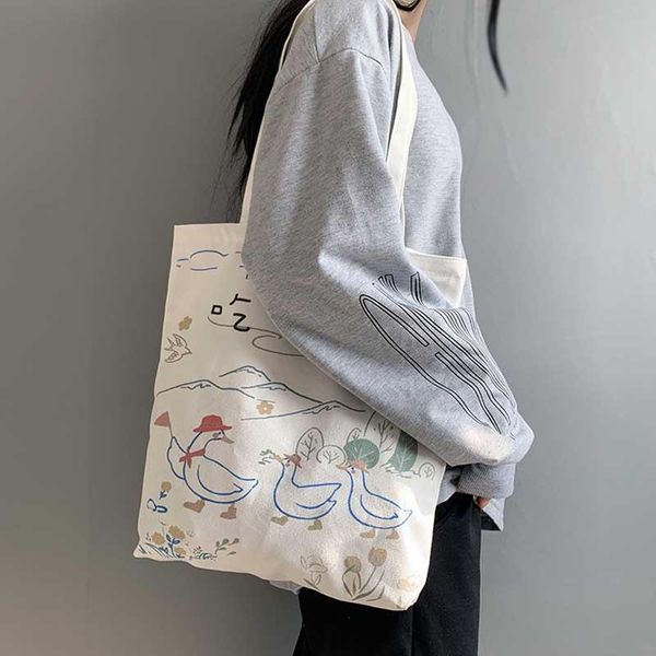 evening bags duck printing women student canvas shoulder shopper bag large cotton cloth ladies handbag eco reusable shopping
evening bags duck printing women student canvas shoulder shopper bag large cotton cloth ladies handbag eco reusable shopping