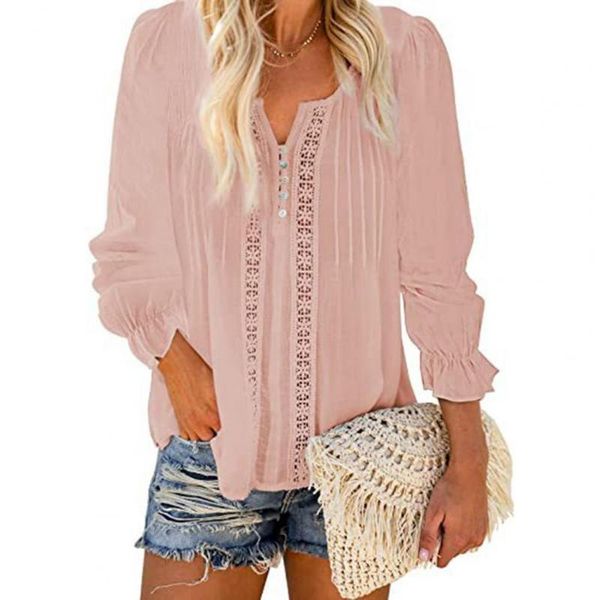 women's blouses & shirts spring autumn casual office lady shirt lace patchwork little v neck women lantern long sleeve buttons blouse s, White
women's blouses & shirts spring autumn casual office lady shirt lace patchwork little v neck women lantern long sleeve buttons blouse s, White